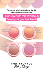 NOVO dreamy three-color gradient blush rouge peach sunset golden orange natural nude makeup blush - Image 8