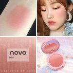 NOVO dreamy three-color gradient blush rouge peach sunset golden orange natural nude makeup blush - Image 14