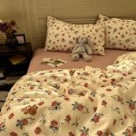 Luxury style maternal and infant grade small bamboo washed cotton bed sheets quilt cover single set - Image 6