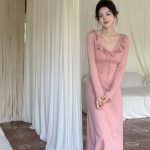 New Ruffled French Style Dress: High-End Coat with Bottoming Long Skirt for Women - Image 3