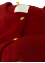Red Vintage Soft Knit Cardigan for Women - Image 3