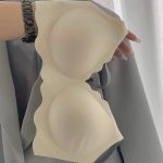 Sports bra girls u-shaped thin bra seamless no rims small chest push-up bra shockproof running bra