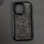 Cute Black Cartoon Hello Kitty Phone Case – Shockproof Protective Cover for iPhone 16 Pro Max, 15 Pro Max, 14 Pro, 14 Plus, 13, 12 - Image 2
