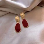 Retro Red Baroque Pearl Simple and High-end  Earrings for Women - Image 14