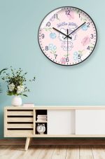 Cute Hello Kitty wall clock for children's room, fun quartz clock for kids' room, small fresh cartoon design, no-drill installation - Image 7