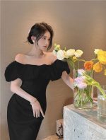 French elegant off-shoulder slim-fitting hip high-end seaside vacation dress - Image 18