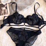 French Embroidered Mesh Lace-Up Ultra-Thin Push-Up Bra Set – Large Bust Minimizing, Soft Underwire - Image 11
