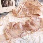 French Embroidered Mesh Lace-Up Ultra-Thin Push-Up Bra Set – Large Bust Minimizing, Soft Underwire - Image 5