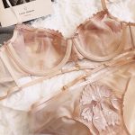 French Embroidered Mesh Lace-Up Ultra-Thin Push-Up Bra Set – Large Bust Minimizing, Soft Underwire - Image 8