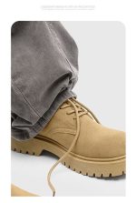 Men’s Suede Derby Work Shoes – Low-Top Retro Thick Sole Breathable Boots - Image 4