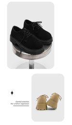 Men’s Suede Derby Work Shoes – Low-Top Retro Thick Sole Breathable Boots - Image 23