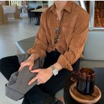 Men’s Corduroy Long Sleeve Oversized Casual Shirt Jacket - Image 10
