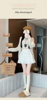 High-Waist Bow Tiered Lace Ruffle Mini Skirt - Image 2