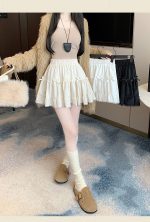 High-Waist Bow Tiered Lace Ruffle Mini Skirt - Image 5