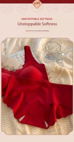 Red Seamless Push-Up Bridal Camisole Bra Set - Image 14