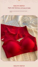 Red Seamless Push-Up Bridal Camisole Bra Set - Image 13