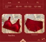 Red Seamless Push-Up Bridal Camisole Bra Set - Image 2