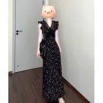 Elegant Black Lace Floral Maxi Dress - Image 5