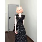 Elegant Black Lace Floral Maxi Dress - Image 6