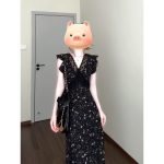 Elegant Black Lace Floral Maxi Dress - Image 12