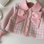Elegant tweed jacket and leather skirt two piece set korean chic outfit - Image 3