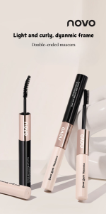 NOVO Dual-ended Mascara – Waterproof, Volumizing, Lengthening, Curling, Smudge-proof, Natural Hold, Lash Primer, 2-in-1 - Image 7