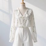 Women’s French Lace Collar Long Sleeve Blouse - Image 4