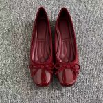 Red Patent Leather Bow Ballet Flats