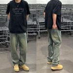 Vintage Washed Straight Leg Cargo Denim Jeans - Image 8
