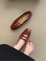 French Bow Lace-Up Mary Jane Flats for Women - Image 16
