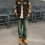 Vintage Washed Straight Leg Cargo Denim Jeans - Image 2