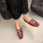 French Bow Lace-Up Mary Jane Flats for Women - Image 22