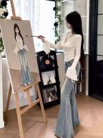 Korean Pure Desire V-Neck Lace Blouse – Vintage Slim Fit Pullover Autumn Top for Women - Image 5