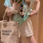 White Lace Trim Patchwork Casual Shorts for Women - Image 5