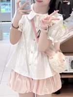 Petite Preppy Shirt & Skirt Two-Piece Set – 2025 Summer Youthful College Style Outfit - Image 10