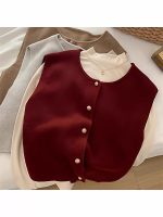 Women’s Gold Button Knit Vest Sleeveless Layering Top - Image 3