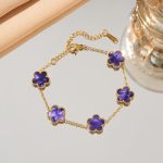 Cross-border titanium steel lucky clover five-leaf clover five-flower five-leaf bracelet light luxury high-end female hot-selling stainless steel hand jewelry - Image 6