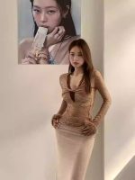 Minimalist Long-Sleeve Lace Top with Fur Trim – Women's Slim Fit Elegant Spring & Autumn Blouse - Image 4