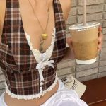 Sexy Lace Plaid Halter Top