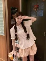 Petite Preppy Shirt & Skirt Two-Piece Set – 2025 Summer Youthful College Style Outfit - Image 5