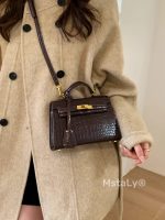 Retro Crocodile-Pattern Small Square Crossbody Bag – Women's Elegant Autumn/Winter Kelly-Style Handbag - Image 23