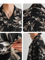 Retro Tie Dye Ice Silk Hawaiian Shirt - Image 5
