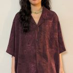 Vintage Purple Cuban Collar Short Sleeve Shirt – Unisex Loose Fit Summer Style - Image 4