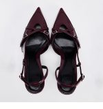 Pointed Toe Slim Strap Mule High Heel Sandals - Image 5