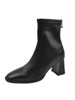 Women's Soft Leather Chunky Heel Slim-Fit Chelsea Ankle Boots - Image 25