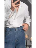 Italian Neapolitan Style Slim Fit Striped Shirt – Men's Light Luxury Long Sleeve Dress Shirt - Image 9