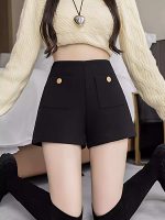 Women’s High-Waist Woolen A-Line Shorts - Image 3