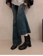 Square Toe Stretch Ankle Boots genuine leather - Image 10