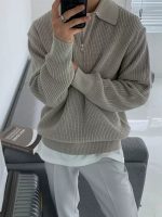 Men’s Oversized Half-Zip Polo Knit Sweater - Image 3