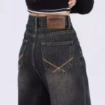 Vintage American High-Waist Wide-Leg Jeans for Women